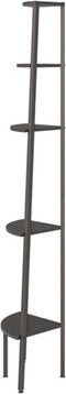 vidaXL - Hoekkastje - met - 5 - schappen - 45,5x31,5x180 - cm - zwart