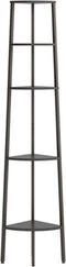 vidaXL - Hoekkastje - met - 5 - schappen - 45,5x31,5x180 - cm - zwart