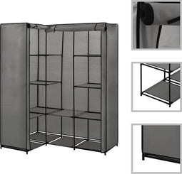 vidaXL - Hoekkledingkast - 130x87x169 - cm - grijs