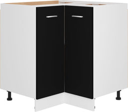 vidaXL - Hoekonderkast - 75,5x75,5x80,5 - cm - spaanplaat - zwart