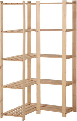 vidaXL - Hoekopbergrek - 5-laags - 82,5x82,5x170 - cm - massief - grenenhout