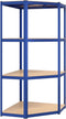 vidaXL - Hoekrek - 4-laags - staal - en - bewerkt - hout - blauw