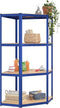 vidaXL - Hoekrek - 4-laags - staal - en - bewerkt - hout - blauw