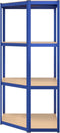 vidaXL - Hoekrek - 4-laags - staal - en - bewerkt - hout - blauw