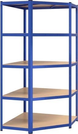 vidaXL - Hoekrek - 5-laags - staal - & - bewerkt - hout - antracietkleurig