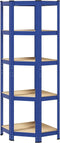 vidaXL - Hoekrek - 5-laags - staal - en - bewerkt - hout - blauw