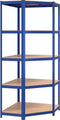vidaXL - Hoekrek - 5-laags - staal - en - bewerkt - hout - blauw