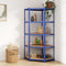 vidaXL - Hoekrek - 5-laags - staal - en - bewerkt - hout - blauw
