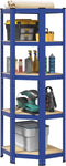 vidaXL - Hoekrek - 5-laags - staal - en - bewerkt - hout - blauw