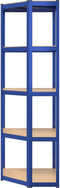 vidaXL - Hoekrek - 5-laags - staal - en - bewerkt - hout - blauw