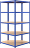 vidaXL - Hoekrek - 5-laags - staal - en - bewerkt - hout - blauw