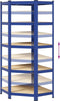 vidaXL - Hoekrek - 5-laags - staal - en - bewerkt - hout - blauw