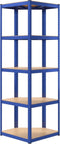 vidaXL - Hoekrek - 5-laags - staal - en - bewerkt - hout - blauw
