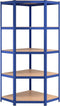 vidaXL - Hoekrek - 5-laags - staal - en - bewerkt - hout - blauw
