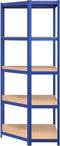 vidaXL - Hoekrek - 5-laags - staal - en - bewerkt - hout - blauw