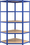 vidaXL - Hoekrek - 5-laags - staal - en - bewerkt - hout - blauw
