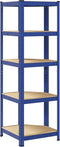 vidaXL - Hoekrek - 5-laags - staal - en - bewerkt - hout - blauw
