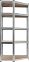 vidaXL - Hoekrek - 5-laags - staal - en - bewerkt - hout - zilverkleurig
