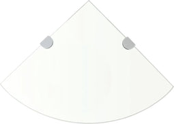 vidaXL - Hoekschap - met - chromen - dragers - transparant - 25x25 - cm - glas