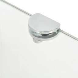 vidaXL - Hoekschap - met - chromen - dragers - transparant - 35x35 - cm - glas