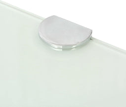 vidaXL - Hoekschap - met - chromen - dragers - wit - 35x35 - cm - glas