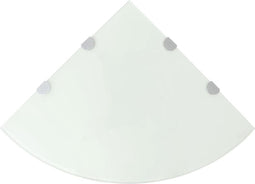 vidaXL - Hoekschap - met - chromen - dragers - wit - 45x45 - cm - glas
