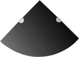 vidaXL - Hoekschap - met - chromen - dragers - zwart - 35x35 - cm - glas