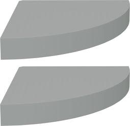 vidaXL - Hoekschappen - zwevend - 2 - st - 25x25x3,8 - cm - MDF - grijs