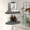 vidaXL - Hoekschappen - zwevend - 2 - st - 25x25x3,8 - cm - MDF - hoogglans - grijs