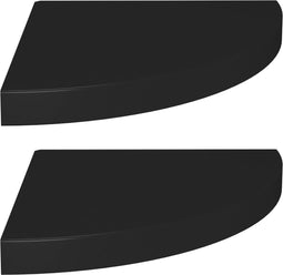 vidaXL - Hoekschappen - zwevend - 2 - st - 35x35x3,8 - cm - MDF - zwart