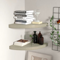 vidaXL - Hoekschappen - zwevend - 2 - st - 35x35x3,8 - cm - MDF - eikenkleurig
