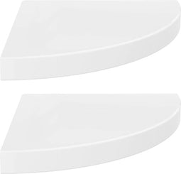 vidaXL - Hoekschappen - zwevend - 2 - st - 35x35x3,8 - cm - MDF - hoogglans - wit