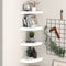 vidaXL - Hoekschappen - zwevend - 4 - st - 25x25x3,8 - cm - MDF - hoogglans - wit