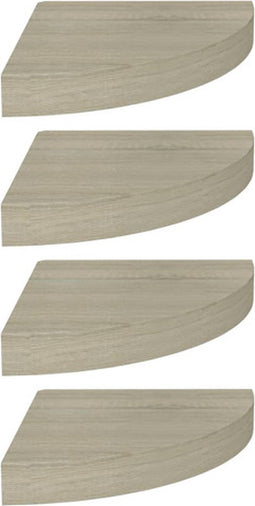 vidaXL - Hoekschappen - zwevend - 4 - st - 25x25x3,8 - cm - MDF - eikenkleurig