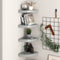 vidaXL - Hoekschappen - zwevend - 4 - st - 25x25x3,8 - cm - MDF - grijs
