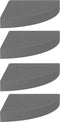 vidaXL - Hoekschappen - zwevend - 4 - st - 25x25x3,8 - cm - MDF - hoogglans - grijs
