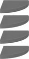vidaXL - Hoekschappen - zwevend - 4 - st - 35x35x3,8 - cm - MDF - hoogglans - grijs