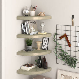 vidaXL - Hoekschappen - zwevend - 4 - st - 35x35x3,8 - cm - MDF - eikenkleurig