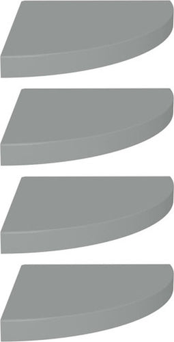vidaXL - Hoekschappen - zwevend - 4 - st - 35x35x3,8 - cm - MDF - grijs