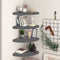 vidaXL - Hoekschappen - zwevend - 4 - st - 35x35x3,8 - cm - MDF - hoogglans - grijs