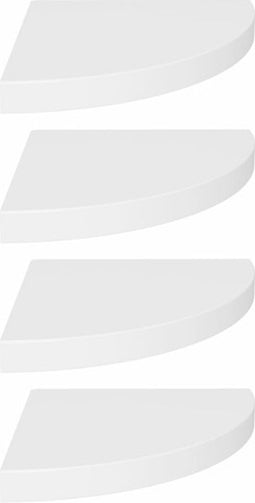 vidaXL - Hoekschappen - zwevend - 4 - st - 35x35x3,8 - cm - MDF - wit