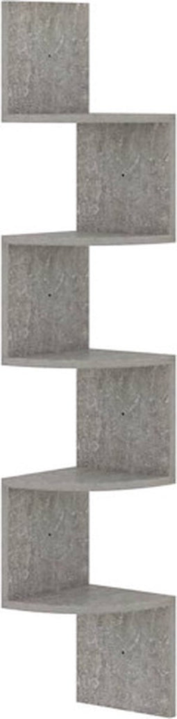 vidaXL - Hoekwandschap - 19x19x123 - cm - bewerkt - hout - betongrijs