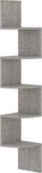 vidaXL - Hoekwandschap - 19x19x123 - cm - bewerkt - hout - betongrijs