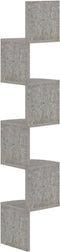 vidaXL - Hoekwandschap - 19x19x123 - cm - bewerkt - hout - betongrijs
