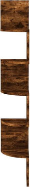 vidaXL - Hoekwandschap - 19x19x123 - cm - bewerkt - hout - gerookt - eikenkleurig