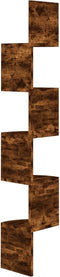 vidaXL - Hoekwandschap - 19x19x123 - cm - bewerkt - hout - gerookt - eikenkleurig