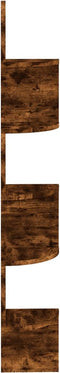 vidaXL - Hoekwandschap - 19x19x123 - cm - bewerkt - hout - gerookt - eikenkleurig