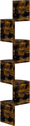 vidaXL - Hoekwandschap - 19x19x123 - cm - bewerkt - hout - gerookt - eikenkleurig
