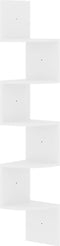 vidaXL - Hoekwandschap - 19x19x123 - cm - bewerkt - hout - hoogglans - wit