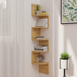 vidaXL - Hoekwandschap - 19x19x123 - cm - bewerkt - hout - sonoma - eikenkleurig